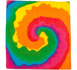 Multicolored Tie-Dye Hippie Scarf 55x55 cm