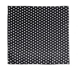 Black scarf with white polka dots 50x50 cm