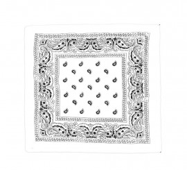 White Paisley scarf 54x54 cm