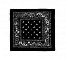 Black Paisley scarf 54x54 cm