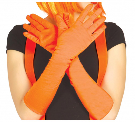 Pair of 45 cm neon orange Gloves