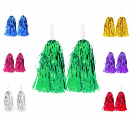 Par de Pompons Brilhantes com Pega em várias cores