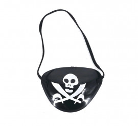 Tradineur - Parche pirata de plástico con calavera - Accesorio para disfraz  de corsario, carnaval, halloween, fiestas, cosplay