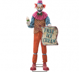 1.8m Ice Cream Man Grim Clown with Light, Sound and Movement