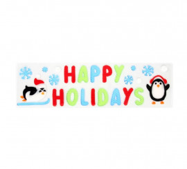 Happy Holidays Christmas Gel Sticker 15X50 cm