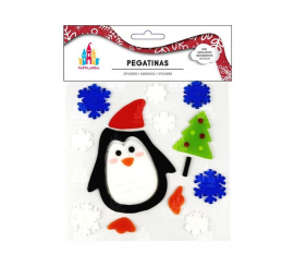 Christmas Penguin Gel Sticker 20X20 cm