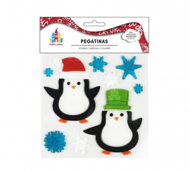 Christmas Gel Sticker Penguins 20X20 cm