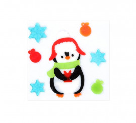 Christmas Gel Sticker Penguins 20X20 cm