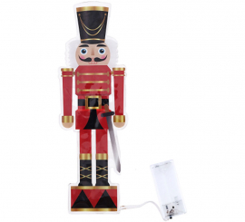 Pegatina Gel Cascanueces rojo de Navidad de 15x45 cm