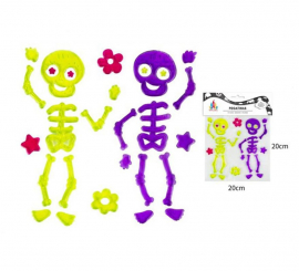 Yellow and Purple Skeleton Couple Gel Sticker