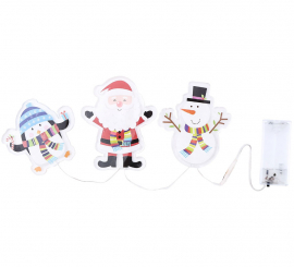Pegatinas Gel Led 3 Figuritas Abrazos de Navidad de 15x30 cm