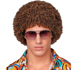 Brown 70s Disco Afro Wig