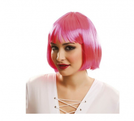 Pink Cabaret wig with bangs