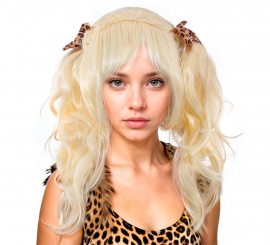 Blonde Caveman Wig with Bows