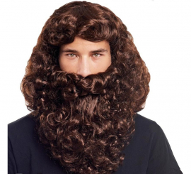 Wig with brown beard