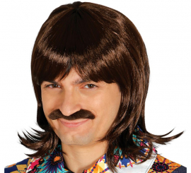 Wig with brown mustache