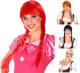 Parrucca stile anni '50 con fiocco per donna in vari colori