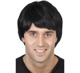 Short black 70s boy wig