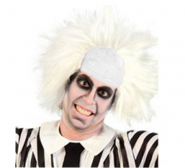 Striped Ghost Wig for adults