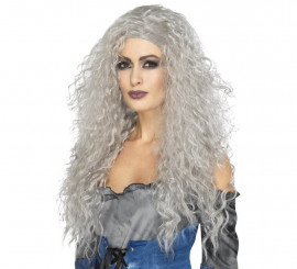 Long and wavy gray wig