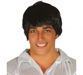 Black Men's Wig with Bangs