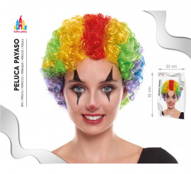 Peluca de Payaso Multicolor 70G