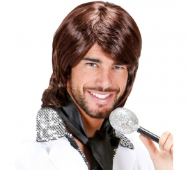 Brown 70s Pop Star Wig