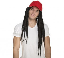 Peruca Dreadlocks com Boné Vermelho