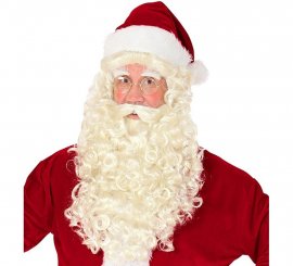 Peluca de Santa Claus o San Nicolás con Barba, Bigote y Cejas
