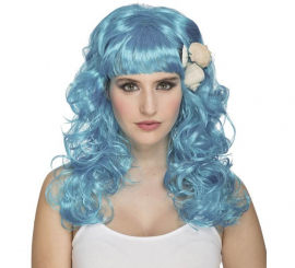 Little Blue Mermaid Wig with Seashells