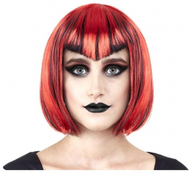 Adult Red Vampire Bob Wig