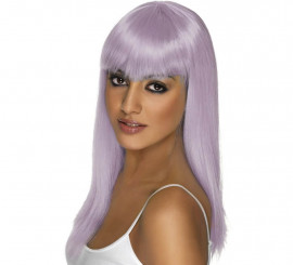 Glamorama long lilac wig with bangs