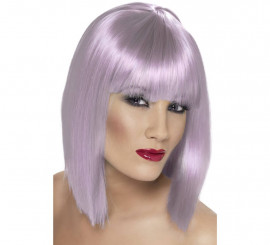 Short Lilac Glamorous Wig with Bangs