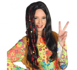 Black Smooth Hippie Wig