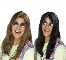 Long Hippy Wig with Middle Parting for Men in various colors