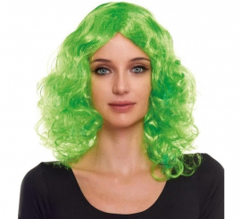 Green Curls Medium Long Hair Wig