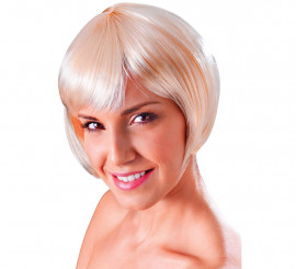 Short blonde seductive wig with fringe