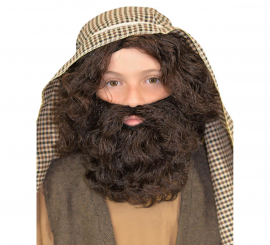 Deluxe Children's Black Wig and Beard of Saint Joseph