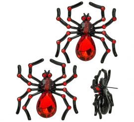 Pendientes Araña con Gemas y Diamantes rojos