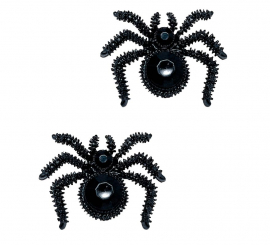 Brincos de aranha preta de 2,5 cm