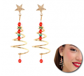 2x2.5cm Spiral Christmas Tree Earrings