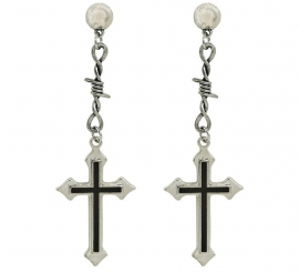 Pendientes Cruz negros
