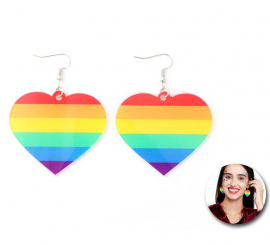 Pendientes de Corazón Pride Arcoíris