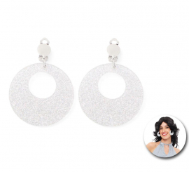 Pendientes de Disco Aros plateados brillantes