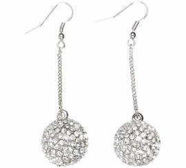 Brincos de esfera de strass