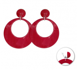 Boucles d'oreilles flamenco Grand cerceau rouge de 10 cm