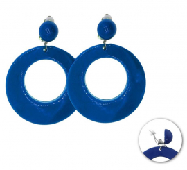 Flamenco Earrings Medium dark blue hoop of 6 cm