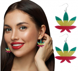 Pendientes de Hoja Marihuana