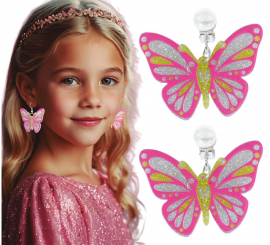 Pendientes Mariposa rosas