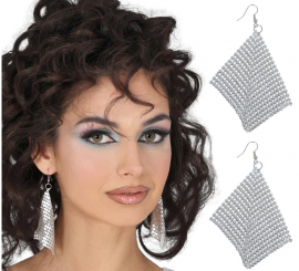 Pendientes Metálicos plateados de 9 cm